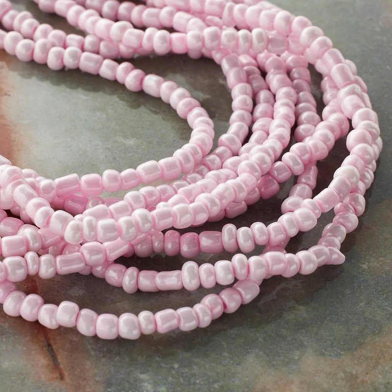 12 Pack: Light Pink Glass Seed Beads, 6/0 by Bead Landing™