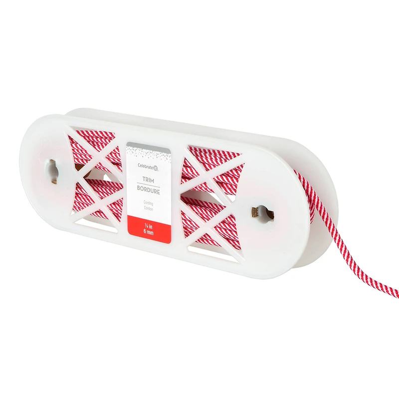 1/4" Red & White Cording Trim by Celebrate It®