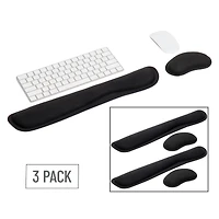 Mind Reader Harmony Collection Black Ergonomic Wrist Rest Sets for Keyboard & Mouse, 3ct.