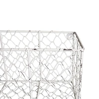DII® Antique White Wall Mount Chicken Wire Basket Set