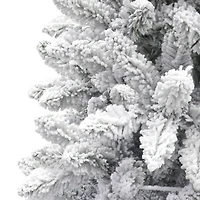4ft. Pre-Lit Flocked Carson Pine Artificial Christmas Tree, Clear Lights