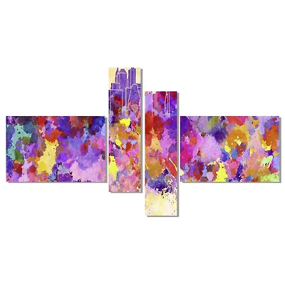 Designart - Purple New York Skyline