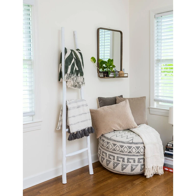 Hello Honey® 28'' Wool Blend Round Kilim Pouf