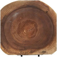 23" Brown Wood Handmade Circular Slab Sculpture