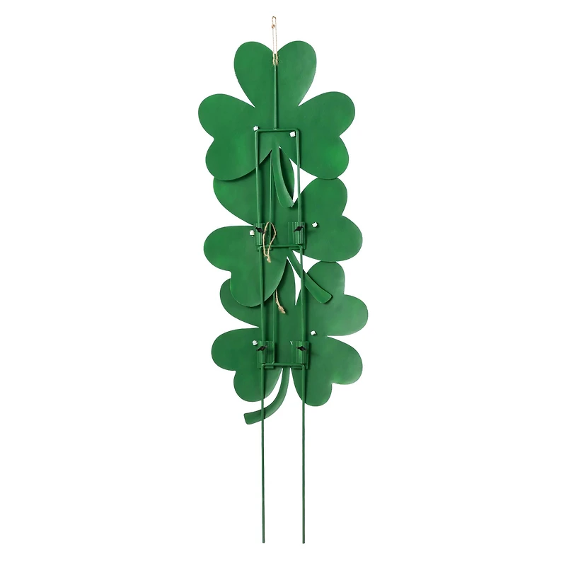 Glitzhome® 36.75" St. Patrick's Metal Shamrock Yard Stake Set