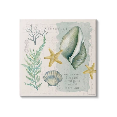 Stupell Industries Shell in Pocket Sand In Shoes Beach Quote Canvas Wall Art