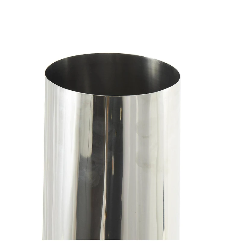 Silver Stainless Steel Metal Minimalistic Tall Floor Cone Vase