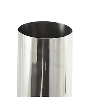 Silver Stainless Steel Metal Minimalistic Tall Floor Cone Vase