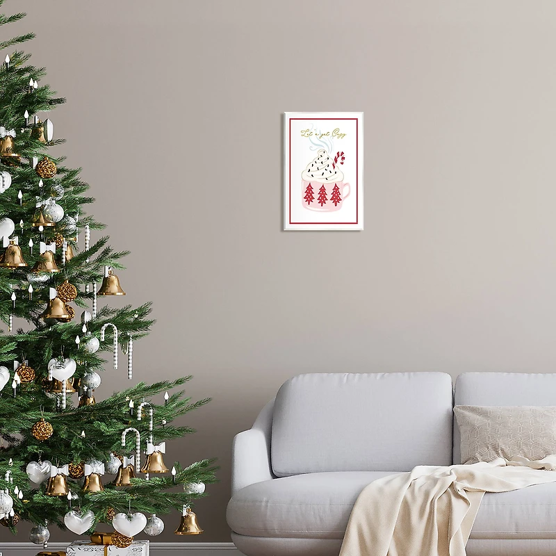 Stupell Industries Let's Get Cozy Pink Cocoa Wall Plaque Art