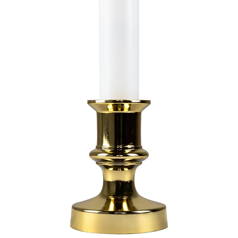 White & Gold LED C5 Flickering Window Christmas Candle Lamp With Timer