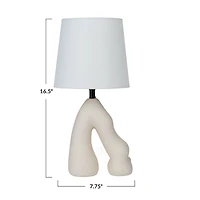 Hello Honey® 16.5" White Volcano Finish Ceramic Table Lamp