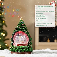 Glitzhome® 100mm Christmas Resin Lighted Musical Snowflakes Christmas Tree Waterglobe