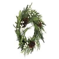 24" White Berry & Pinecone Wreath by Ashland®
