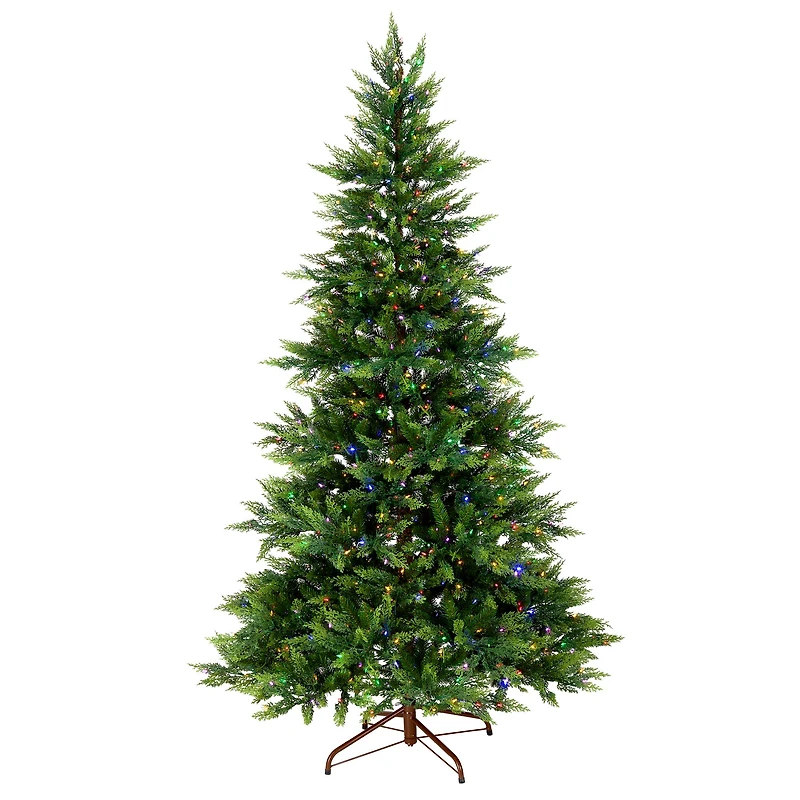 7.5ft. Pre-Lit Festive Fern Artificial Christmas Tree, Clear Lights