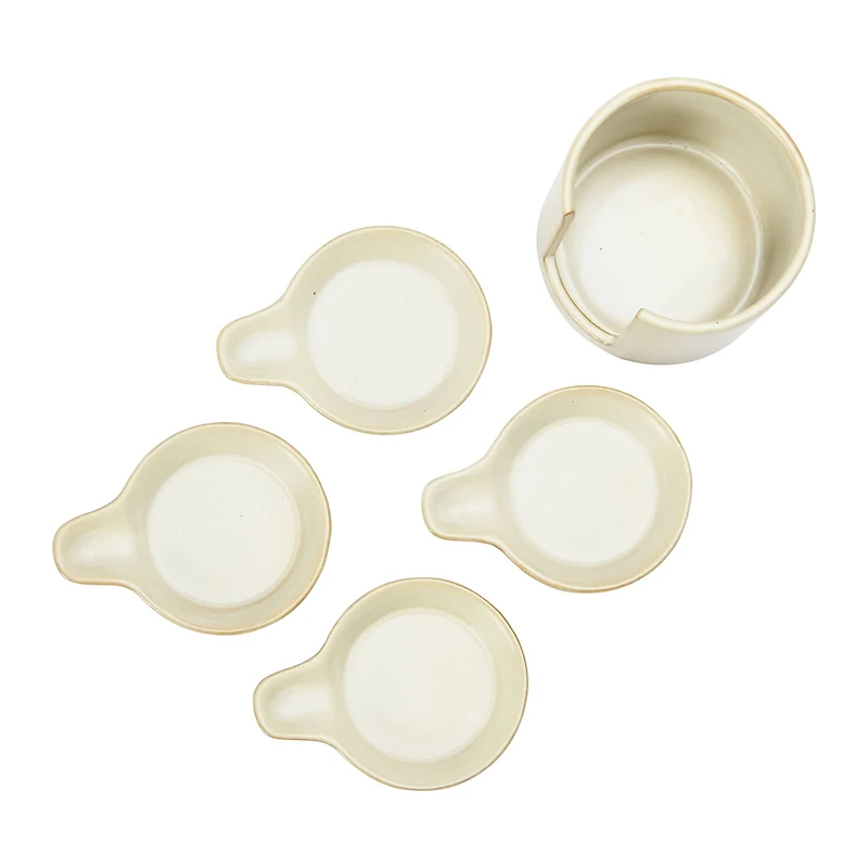 Hello Honey® Cream Stoneware Snack Dish Set
