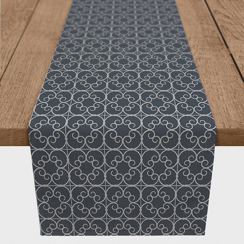 Delicate Slate Pattern Outdoor Table Runner