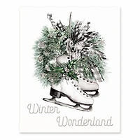 Skates Wreath Winter Wonderland 8x10 Tabletop Canvas