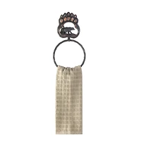 12" Black Bear Paw Towel Ring