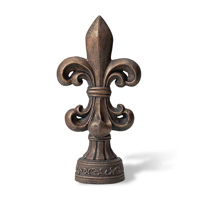 Glitzhome® 21.25" Bronze Standing Fleur De Lis Garden Statue