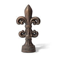 Glitzhome® 21.25" Bronze Standing Fleur De Lis Garden Statue