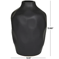 CosmoLiving by Cosmopolitan Black Ceramic Faceted Vase 9" x 9" x 14"