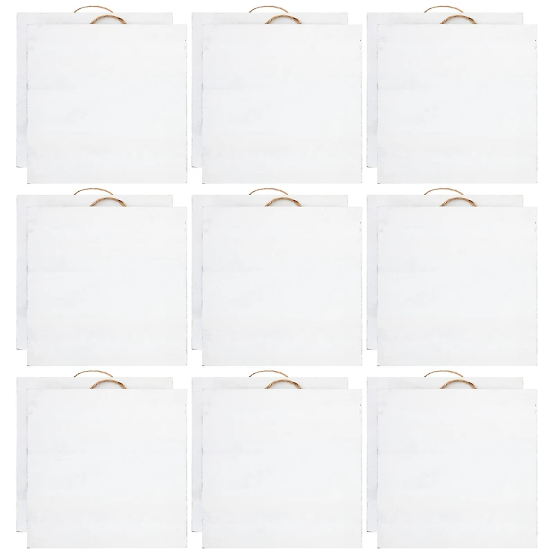 9 Packs: 2 ct. (18 total) 10" x 10" Whitewashed Wood Square Plaques by Make Market®
