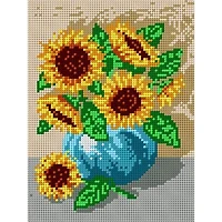Orchidea Needlepoint Canvas For Halfstitch Without Yarn Bouquet Of Sunflowers