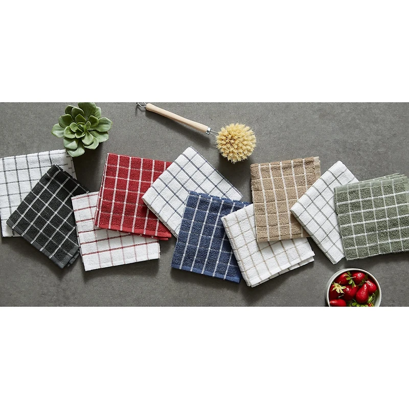 DII® Mineral Gray Combo Windowpane Dishcloths, 6ct.