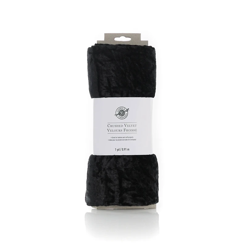 Black Crushed Velvet Fabric Bundle by Loops & Threads®
