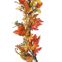 9ft. LED Lit Fall Harvest Leaf Artificial Garland