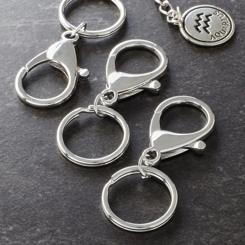 Premium Metals Rhodium Keyring Lobsters by Bead Landing™