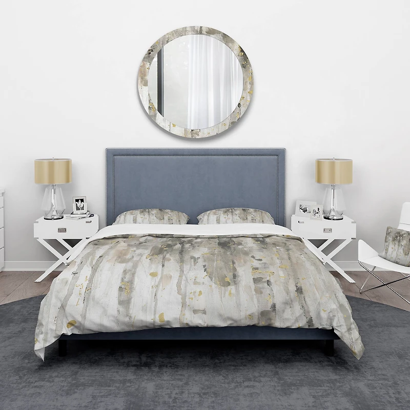 Designart 'The Modern Grey Forest IV' Glam Bedding Set