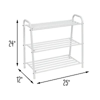 Honey Can Do Matte White 3-Shelf Steel Shoe Rack