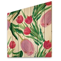 Designart - Blooming Beautiful Pink Tulips Flowers