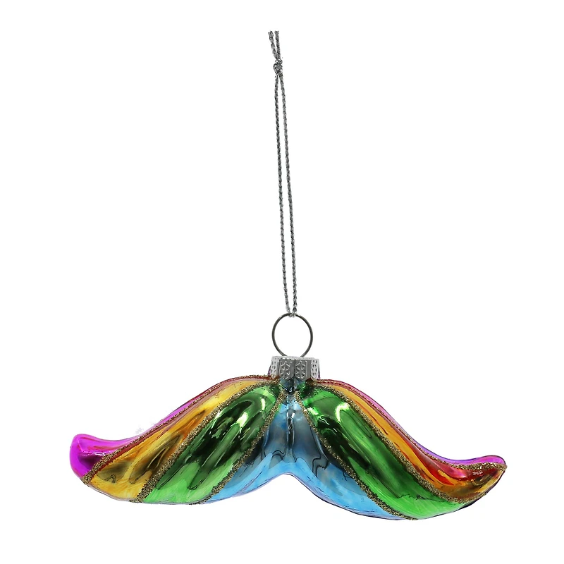 4" Pride Mustache Glass Ornament by Ashland®