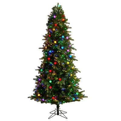 7.5ft. Pre-Lit Montana Mountain Fir Artificial Christmas Tree, Multicolor LED Lights