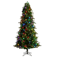7.5ft. Pre-Lit Montana Mountain Fir Artificial Christmas Tree, Multicolor LED Lights