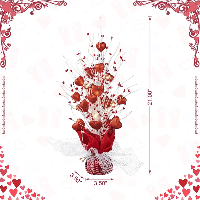 Glitzhome® 21" Lighted Valentine's Heart Table Tree