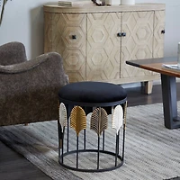 19" Black Metal Contemporary Stool