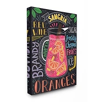 Stupell Industries Summer Sangria Pitcher Chalk Style Ingredient List Canvas Wall Art