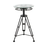 Black Glass & Metal Eclectic Accent Table