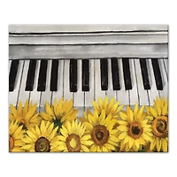 Music & Sunflowers Canvas Wall Art