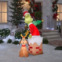 5.5ft. Airblown® Inflatable Christmas Grinch & Max Chimney Scene