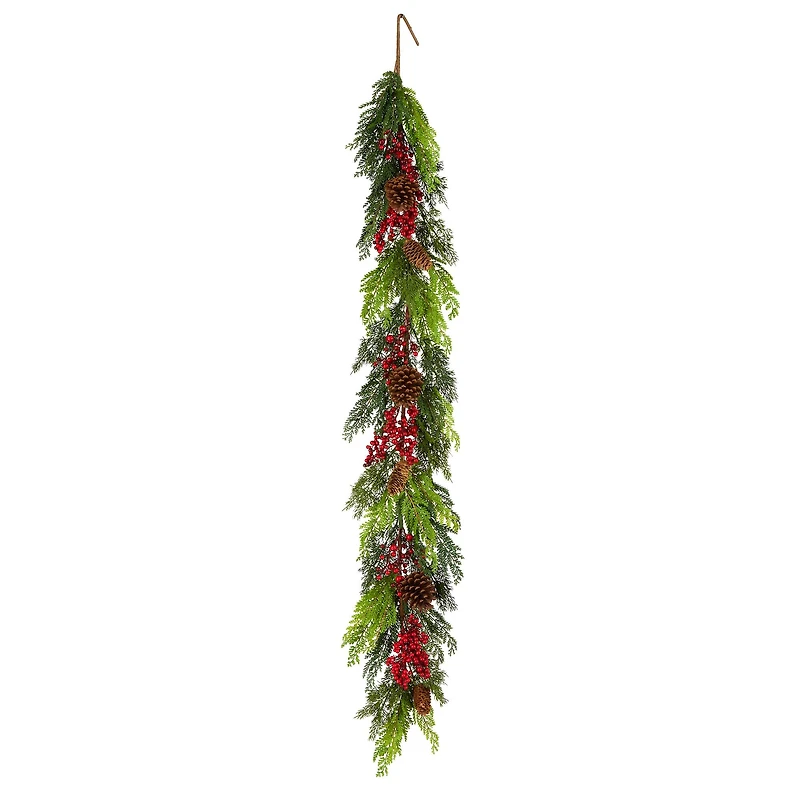 5ft. Christmas Joy Pinecone & Pine Leaf & Berry Garland