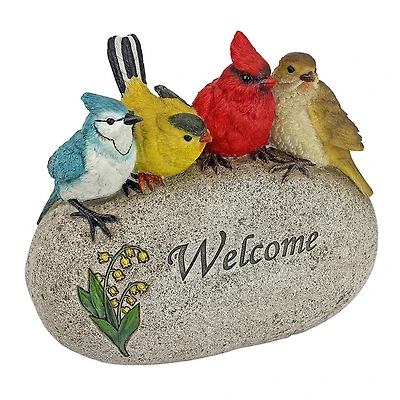 Design Toscano 8" Birdy Welcome Garden Stone Statue