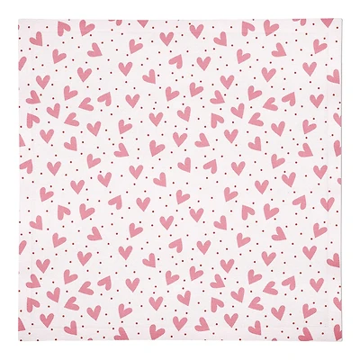 Heart Polka Pattern 10" x 10" Cotton Twill Napkin