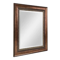 Head West Copper Distressed 30.5" x 36.5" Framed Beveled Accent Vanity Mirror