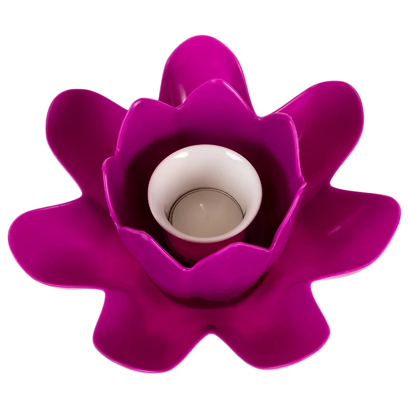 Swim Central 7.5" Magenta Hydro Tools Pool or Spa Floating Flower Candle Light