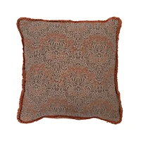 Hello Honey® Metallic Floral Pattern Cotton Pillow with Eyelash Fringe