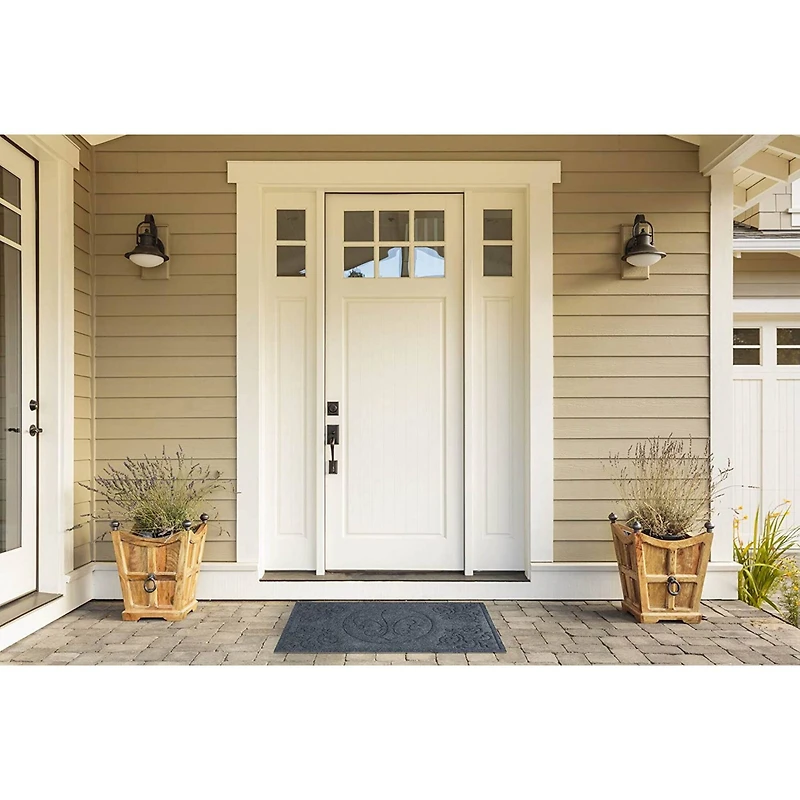 DII® Dark Gray Fleur De Lis Floormat